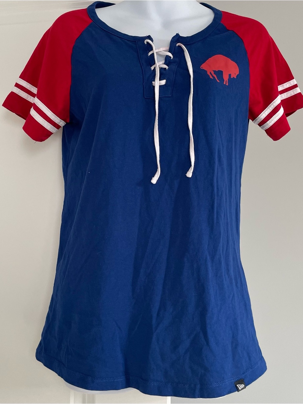 Vibrant New Era Royal Blue Lace-Up NFL Team Buffalo Bills Apparel Tee